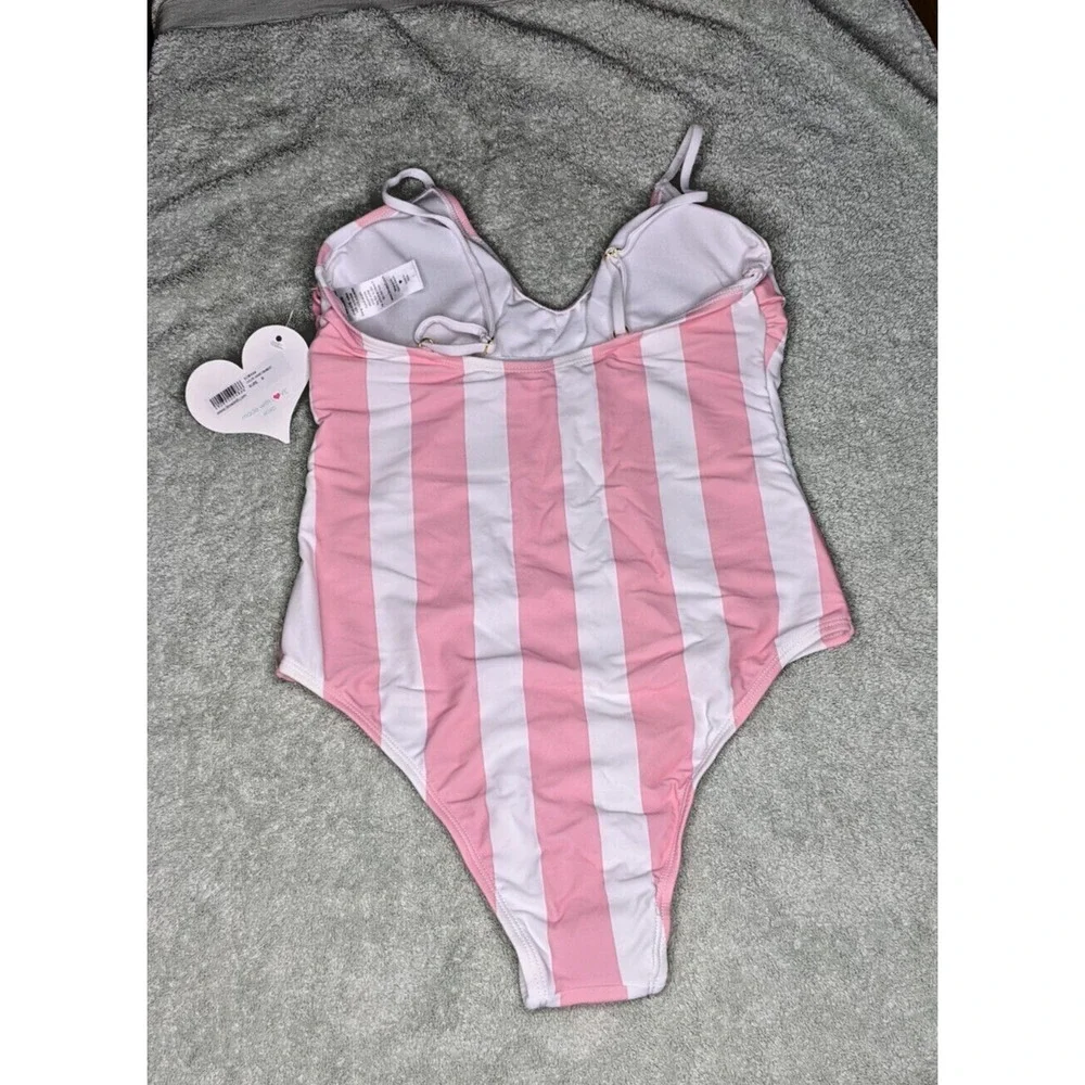 NEW Lolli Swimsuit SMALL One Piece Tank Tropical Drink Pink White NEW